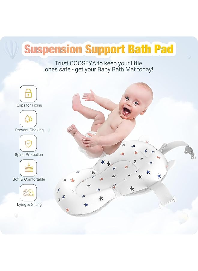 U-HOOME Collapsible Baby Bathtub With Soft Cushion&Thermometer Portable Travel Baby Bath Tub With Drain Hole Foldable Infant Bath Tub No Slip Durable Baby Bathtub Newborn To Toddler 0 36 Months (Blue) - Image 5