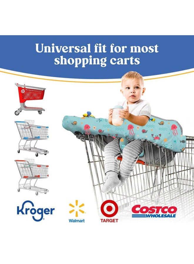 PILLANI Shopping Cart Cover for Baby, High Chair Cover for Restaurant Seat - Grocery Cart Cover for Baby Girl and Boy, Comfortable Cotton Buggy Covers for Babies - Padded Toddler Shopping Cart Cover - Image 4
