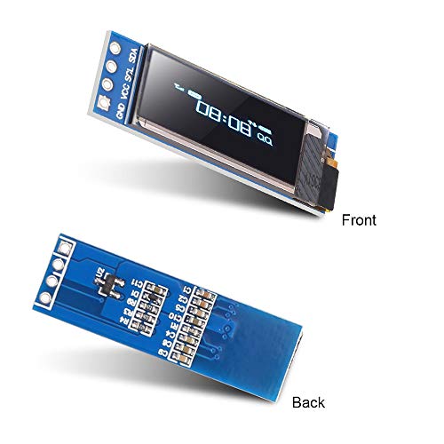 DORHEA 10PCS 0.91'' 12832 IIC I2C OLED Display Module 0.91inch I2C 128x32 SSD1306 LCD Display Module Blue I2C OLED Screen Driver DC 3.3V/5V with 4 Pin Headers - Image 3