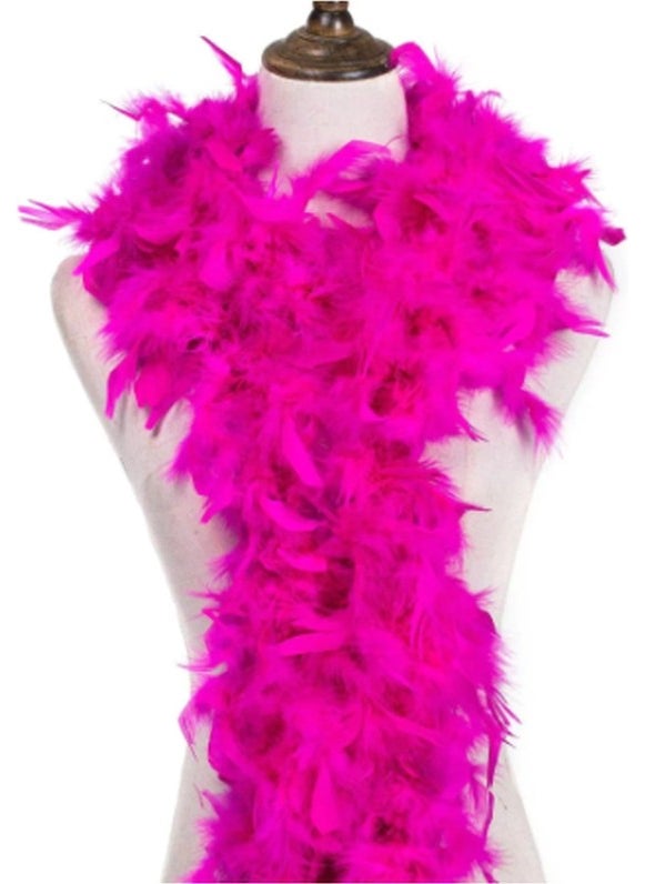 Wholesale Find Fuchsia Color Fluffy Furry Otrish Boa Real Feather Decoration 180 cm