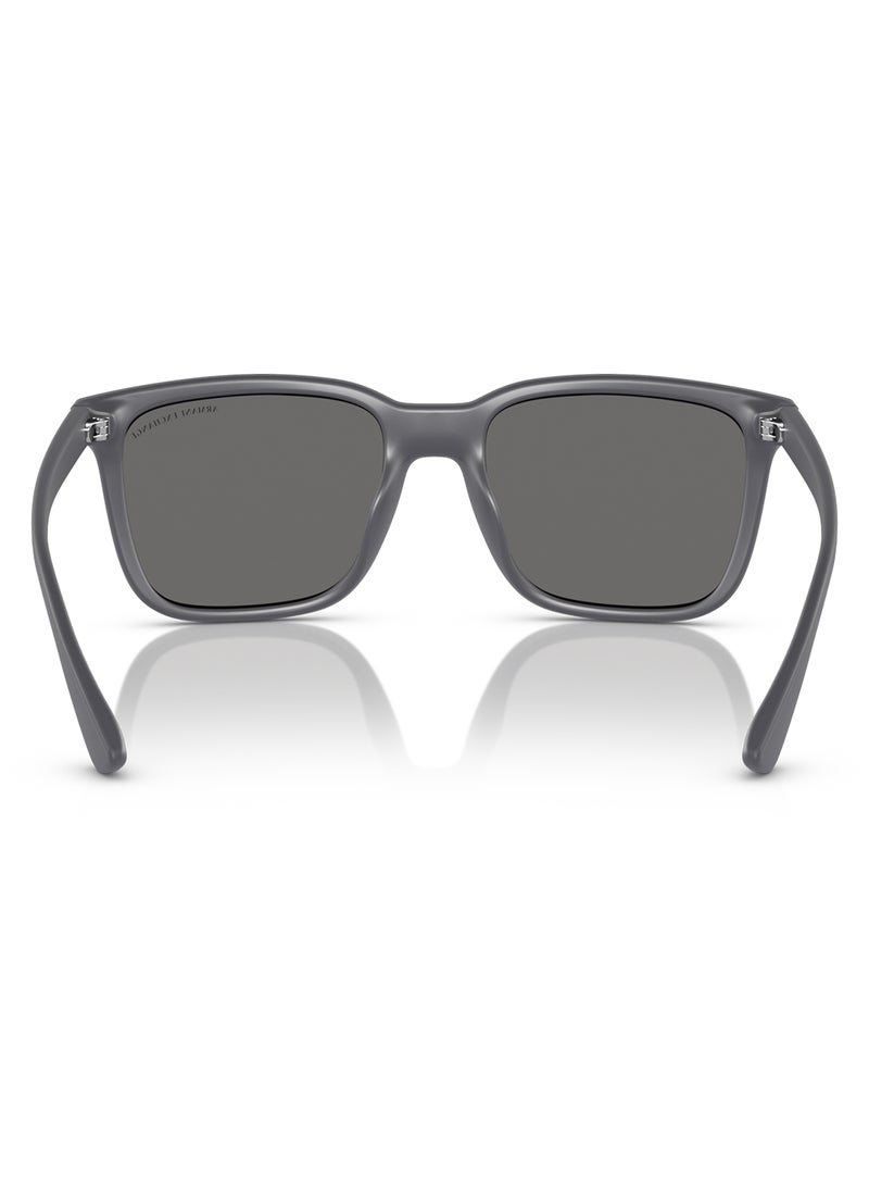 Armani Exchange نظارات شمسية مستطيلة للرجال - Ax4112Su - حجم العدسة: 55 مم - رمادي غير لامع - Image 3