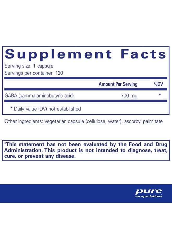 كبسولات GABA النقية - مكمل غذائي لدعم الاسترخاء وتخفيف التوتر العرضي - مع أحماض GABA الأمينية الممتازة - 120 كبسولة - Image 2