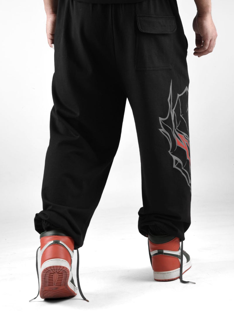 ComicSense.xyz Unisex Anime Joggers for Men & Women, Cursed Printed Baggy Fit Track Anime Pants - Medium Black - Image 5