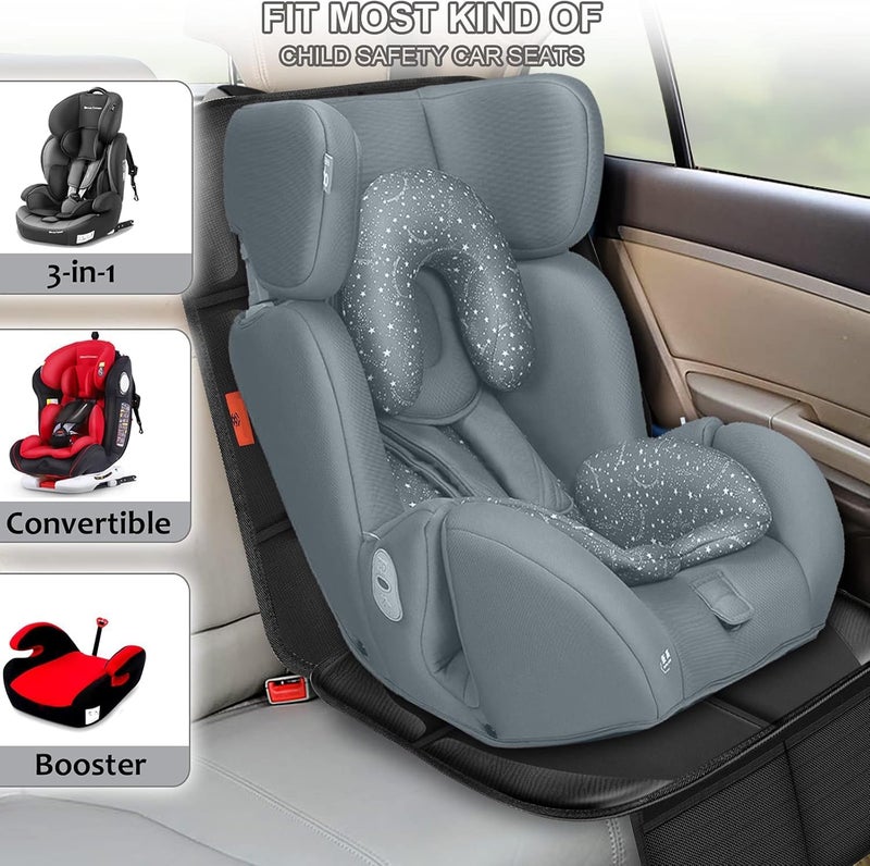 SCIENISH Car Seat Protector,Auto Car Seat Protectors Baby Carseat Waterproof Durable 600D Fabric for Child Baby Car Seat Vehicle Pet Cover 2 Storage Pockets (1 Pack) - Image 3