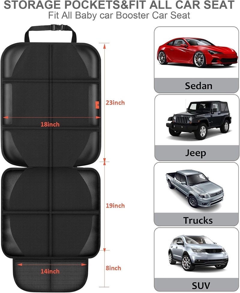 SCIENISH Car Seat Protector,Auto Car Seat Protectors Baby Carseat Waterproof Durable 600D Fabric for Child Baby Car Seat Vehicle Pet Cover 2 Storage Pockets (1 Pack) - Image 5