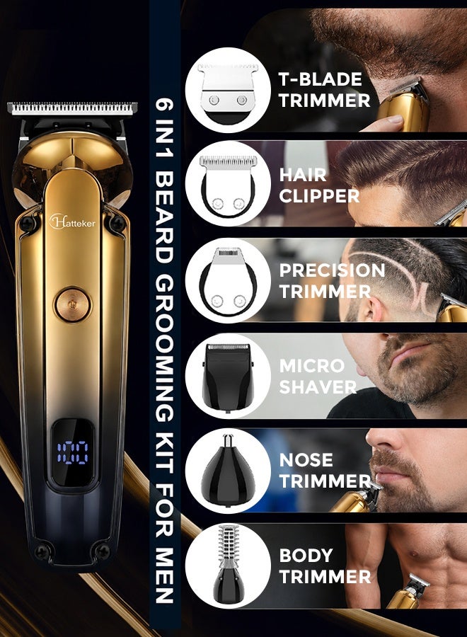 Hatteker 21 in 1 Grooming Kit for Men, Body Shaver Groomer Trim & Shave Body Hair, Waterproof Cordless Electric Razor & Beard Trimmer, Professional Hair Clipper with Zero Gapped T-Blade, Multi-Use for Nose, Ear, Face & Body Hair - Image 2