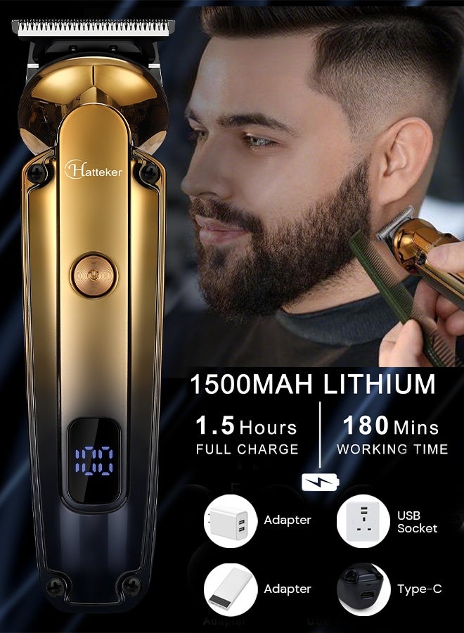 Hatteker 21 in 1 Grooming Kit for Men, Body Shaver Groomer Trim & Shave Body Hair, Waterproof Cordless Electric Razor & Beard Trimmer, Professional Hair Clipper with Zero Gapped T-Blade, Multi-Use for Nose, Ear, Face & Body Hair - Image 4