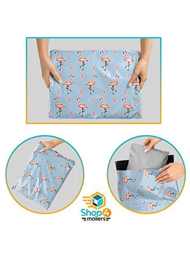 Shop4Mailers 10 X 13 Glossy Pink Flamingos Decorative Light Blue Plastic Poly Mailer Bags Waterproof Shipping Mailing Envelope 2 Mil Permanent Adhesive Seal (100 Pack Pink Flamingos)  - Image 4