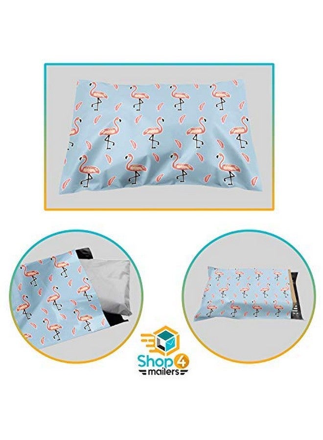 Shop4Mailers 10 X 13 Glossy Pink Flamingos Decorative Light Blue Plastic Poly Mailer Bags Waterproof Shipping Mailing Envelope 2 Mil Permanent Adhesive Seal (100 Pack Pink Flamingos)  - Image 5