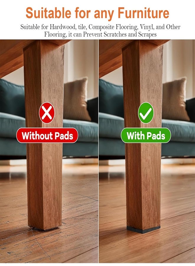 Flavizo Furniture Pads 20.32x15cm Self-Adhesive Felt Pads Floor Protection | Anti-Scratch Felt | Noise Reduction | Easy Peel & Stick - Image 4