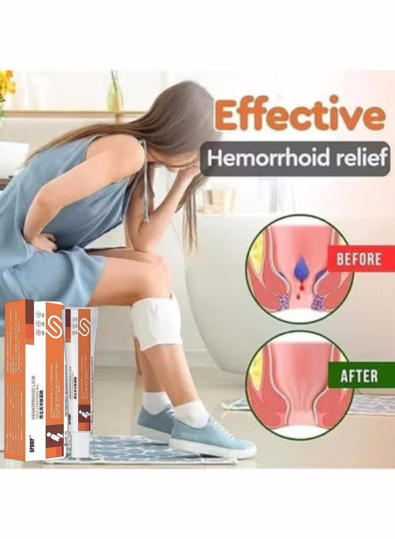 APDMP Hemorrhoid Lick Cold Compress Gel, Cold Skin Gel Hemorrhoid Cream, Fissure Cream, Hemorrhoid Relief Cream, Fast Relief of Hemorrhoids and Anal fissures, 20g (1box) - Image 2