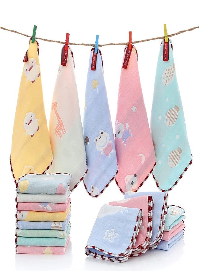 CLUZE Women's Cotton Face Towels - Square Handkerchief for Women/Kids/Girls (Multicolour) (Size 25x25 cm) (3) - Image 1