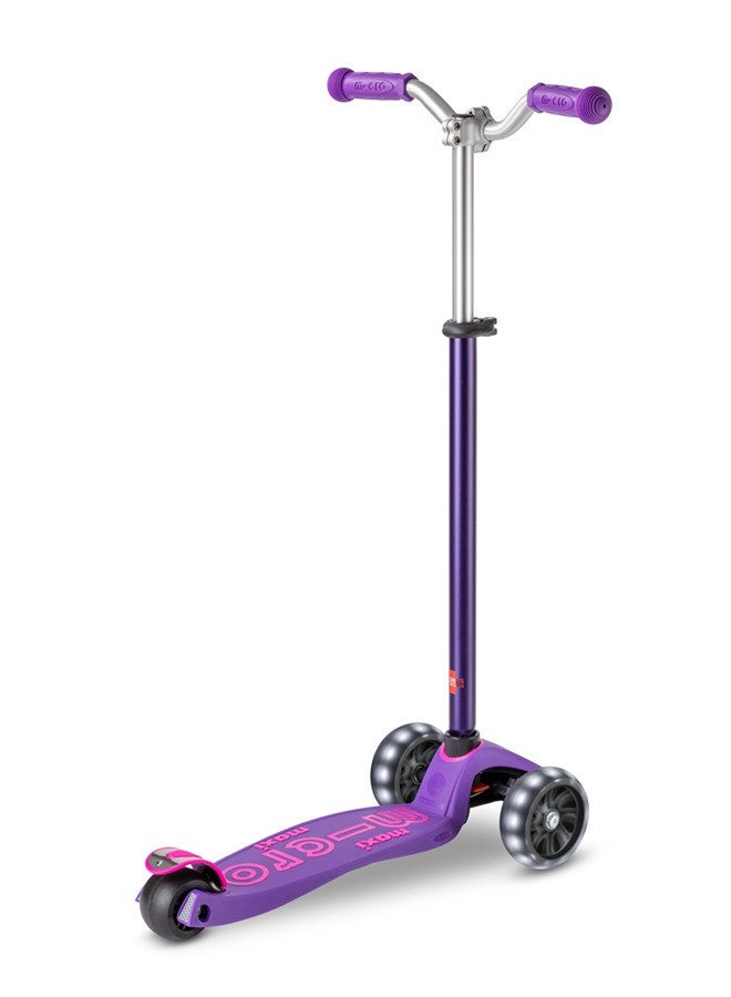 Micro مايكرو ماكسي ديلوكس برو LED | الأصلي | سكوتر للأطفال من 5 سنوات | سكوتر أطفال متميز من 5-7 سنوات | مقبض قابل للتعديل في الارتفاع | سكوتر لوح الدفع | 5 6 7 سنوات (بنفسجي) - Image 4