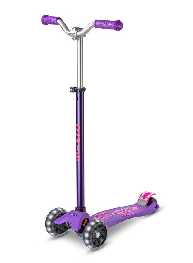 Micro مايكرو ماكسي ديلوكس برو LED | الأصلي | سكوتر للأطفال من 5 سنوات | سكوتر أطفال متميز من 5-7 سنوات | مقبض قابل للتعديل في الارتفاع | سكوتر لوح الدفع | 5 6 7 سنوات (بنفسجي) - Image 5