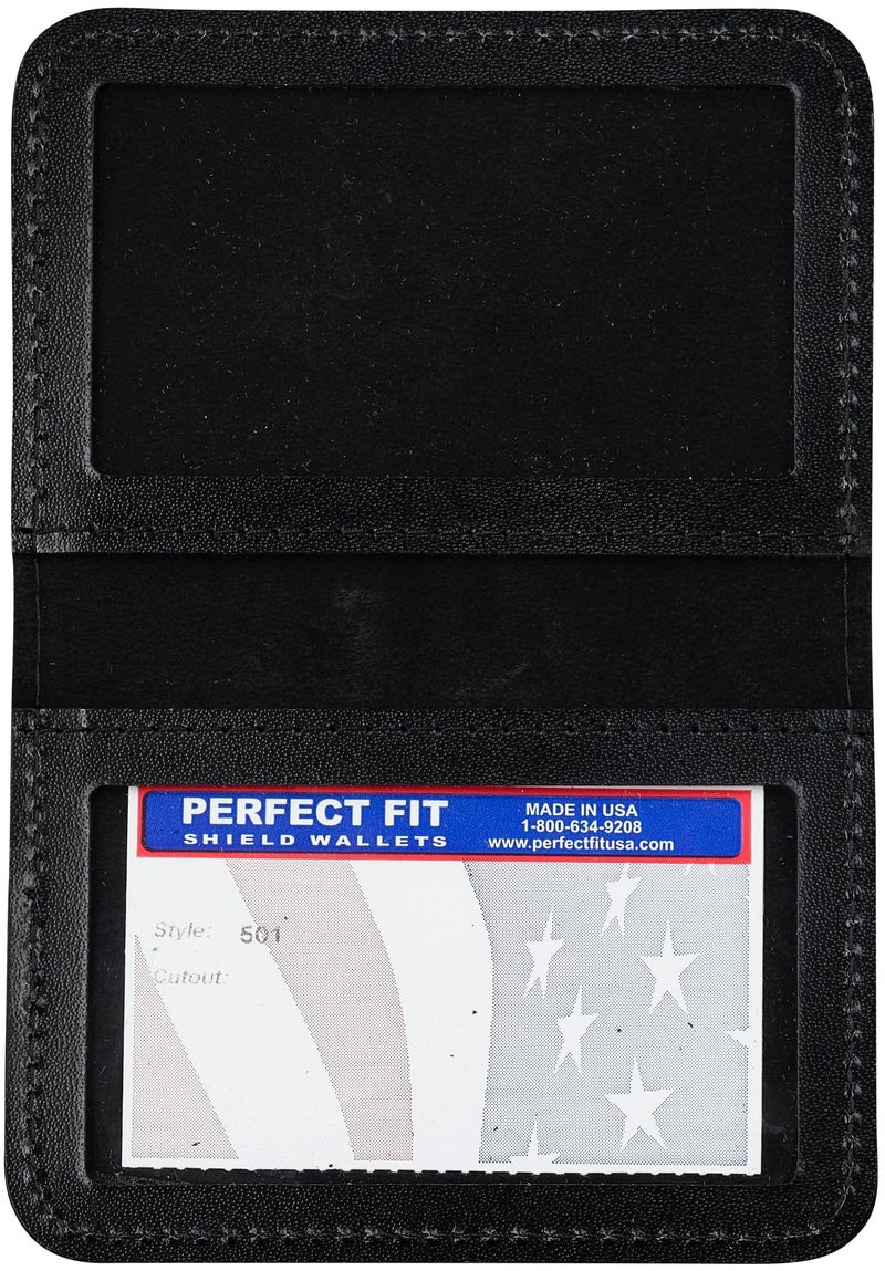 Perfect Fit Shield Wallets 2 ID Leather License Holder Bifold Double I.D. Credit Card Gun Permit Standard Card Size Slim Wallet (Black) - Image 4