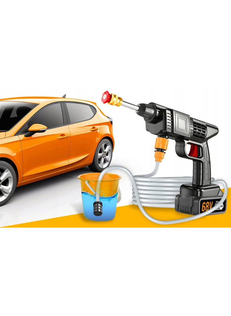 JIHAM Cordless High Pressure Washer Gun For Car Wash 68V Double Battery Powered Portable Wireless Water Pressure Cleaner Gun Machine With Adjustable Nozzles Foam Cannon Hose Pipe And Hard Box For Car Bike Home Floor Cleaning - Image 3