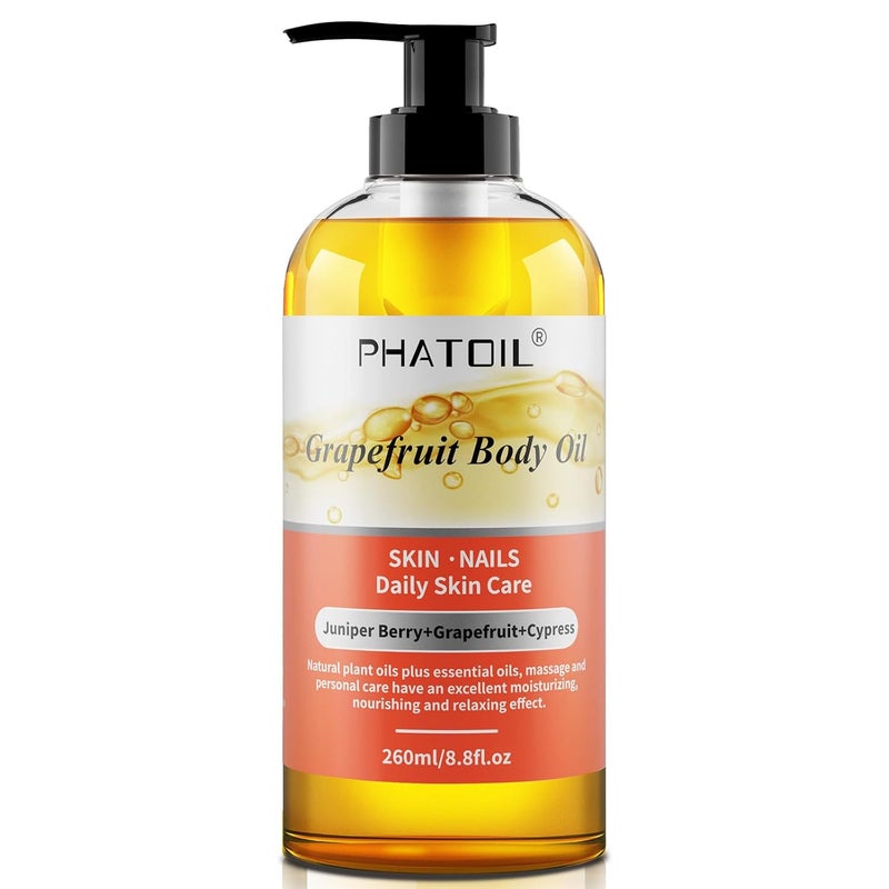 PHATOIL Grapefruit Body Oil, 260ML Body Oils for Nourish Skin, Long-Lasting Nature Fragrance Oils, Premium Grapefruit Body Oil Great for All Skin Types - 8.8FL.OZ