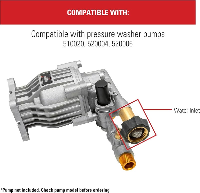 Simpson Cleaning 7110166 Water Inlet Fitting for OEM Technologies Axial Cam Pressure Washer Pumps Gold - Image 3