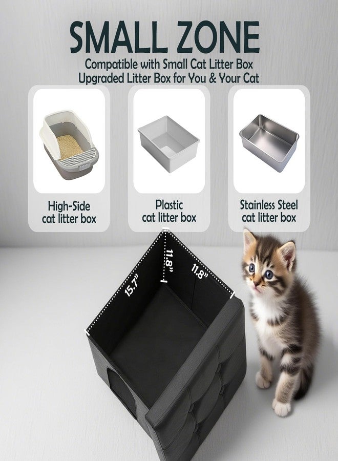 MEEXPAWS Cat Litter Box Enclosure Furniture Hidden for Small Cat, Washroom Bench Cabinet |16 x 12x13 in| Dog Proof | Waterproof Inside | Easy Clean Assembly | Odor Control | Litter Box Not Include - Image 3