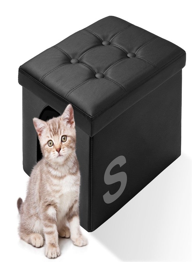 MEEXPAWS Cat Litter Box Enclosure Furniture Hidden for Small Cat, Washroom Bench Cabinet |16 x 12x13 in| Dog Proof | Waterproof Inside | Easy Clean Assembly | Odor Control | Litter Box Not Include - Image 1