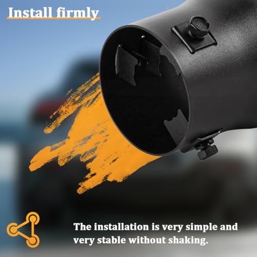 FALVFUN Car Exhaust Tip, 2.6" Inlet 3" Outlet 5.79" Length Stainless Steel Vehicle Exhaust Tail Pipe, Automotive Tail Throat Tailpipe Modification Accessories, Universal for Most Vehicles (Black) - Image 5
