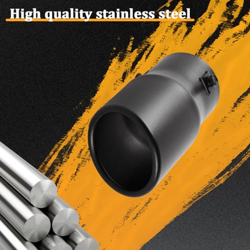 FALVFUN Car Exhaust Tip, 2.6" Inlet 3" Outlet 5.79" Length Stainless Steel Vehicle Exhaust Tail Pipe, Automotive Tail Throat Tailpipe Modification Accessories, Universal for Most Vehicles (Black) - Image 3