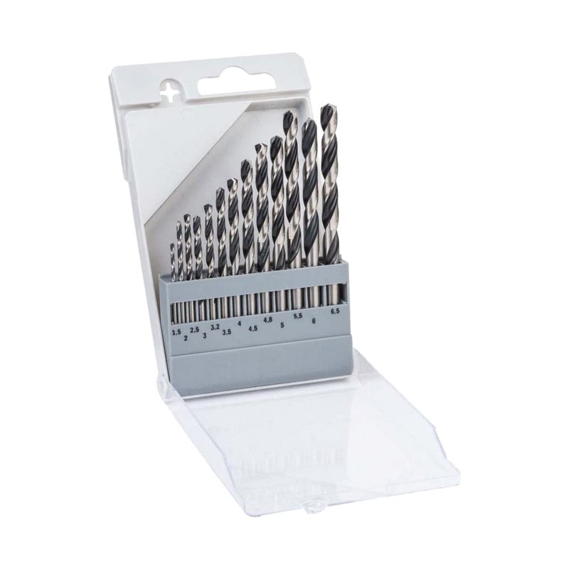 BOSCH Professional HSS PointTeQ 13pcs Set| PointTeQ Tip for Fast, Efficient Drilling | Wide Range of Sizes, One Compact Kit | Compact & Sturdy Case for Portability | 13 Metal Drill Bits - Image 2