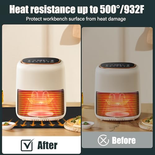 ImnBest Heat Resistant Mat 23.5"X15.5" for Air Fryer Site, Fireproof Silicone Mat for Kitchen Countertop, Non-slip and Waterproof, Countertop Protector - Image 5