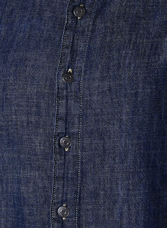 لي كوبر Lee Cooper Men Regular Fit Collared Denim Long Sleeves Shirt