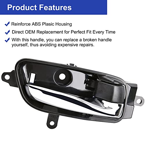 Ristow Driver Side Inside Interior Door Handle Front Rear Left with Repair Kit for 2013-2017 Nissan Altima Pathfinder, 2015-2017 Titan, 2016-2017 Titan XD, 2015-2017 Nissan Murano - Image 3