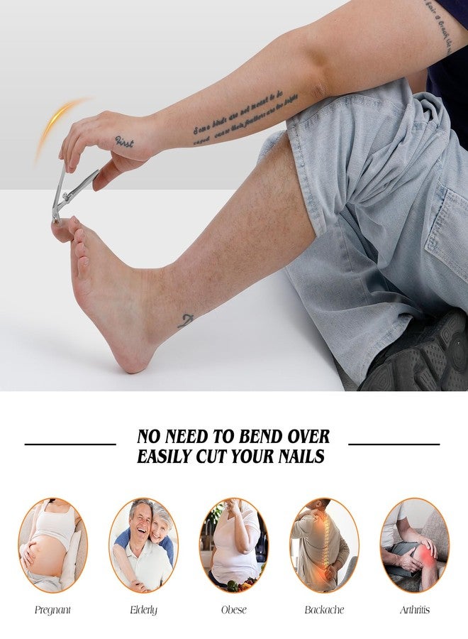 Cut it Toenail Clippers for Seniors, Upgraded Professional Long Handled Ingrown Thick Toe Nail Clippers with Wide Jaw for Men, Ultra-Sharp Slanted Nail Cutter Fingernail Clipper Nail Tools for Women - Image 2