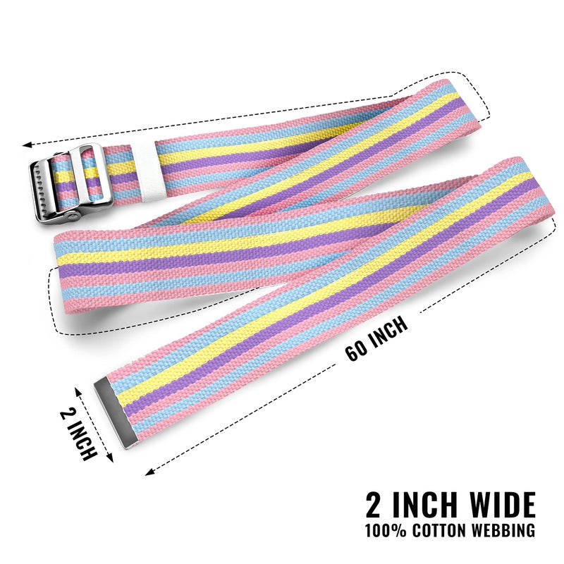 ASA TECHMED Gait Belts for Seniors, Belt to Lift Elderly Standing Assist Aid Quick Release Buckle for Caregivers, Nurses, Home Health Aides, Physical Therapists - 60" Pastel - Image 2