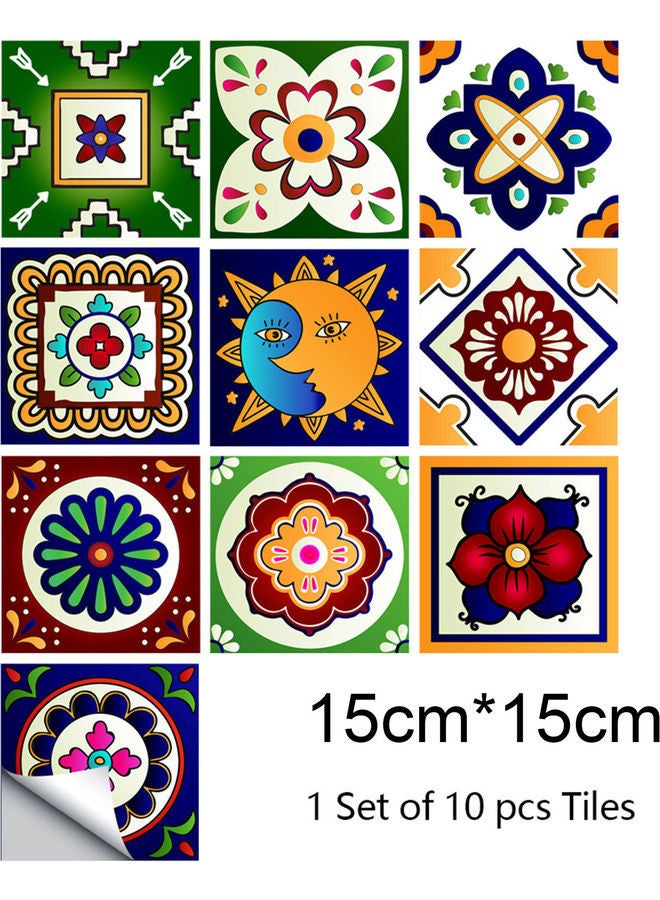 10 قطع من ملصقات جدارية لاصقة ومريحة وصديقة للبيئة مصنوعة بلاستيك بي في سي متعدد الألوان