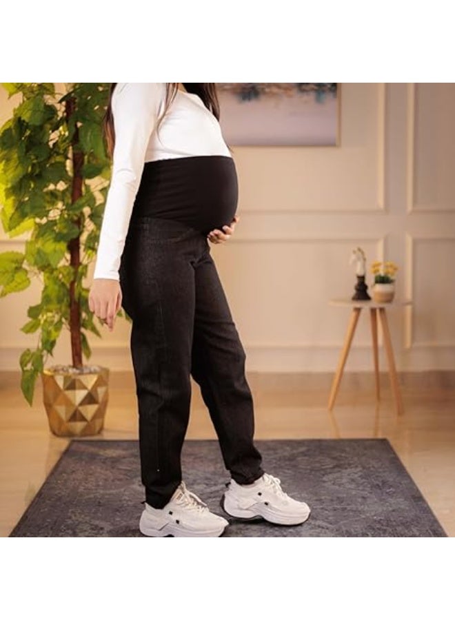توباي بنطال بوي فريند للحوامل – قصة واسعة مريحة، بطن مرن، تصميم كاجوال عصري يناسب جميع مراحل الحمل - Image 1