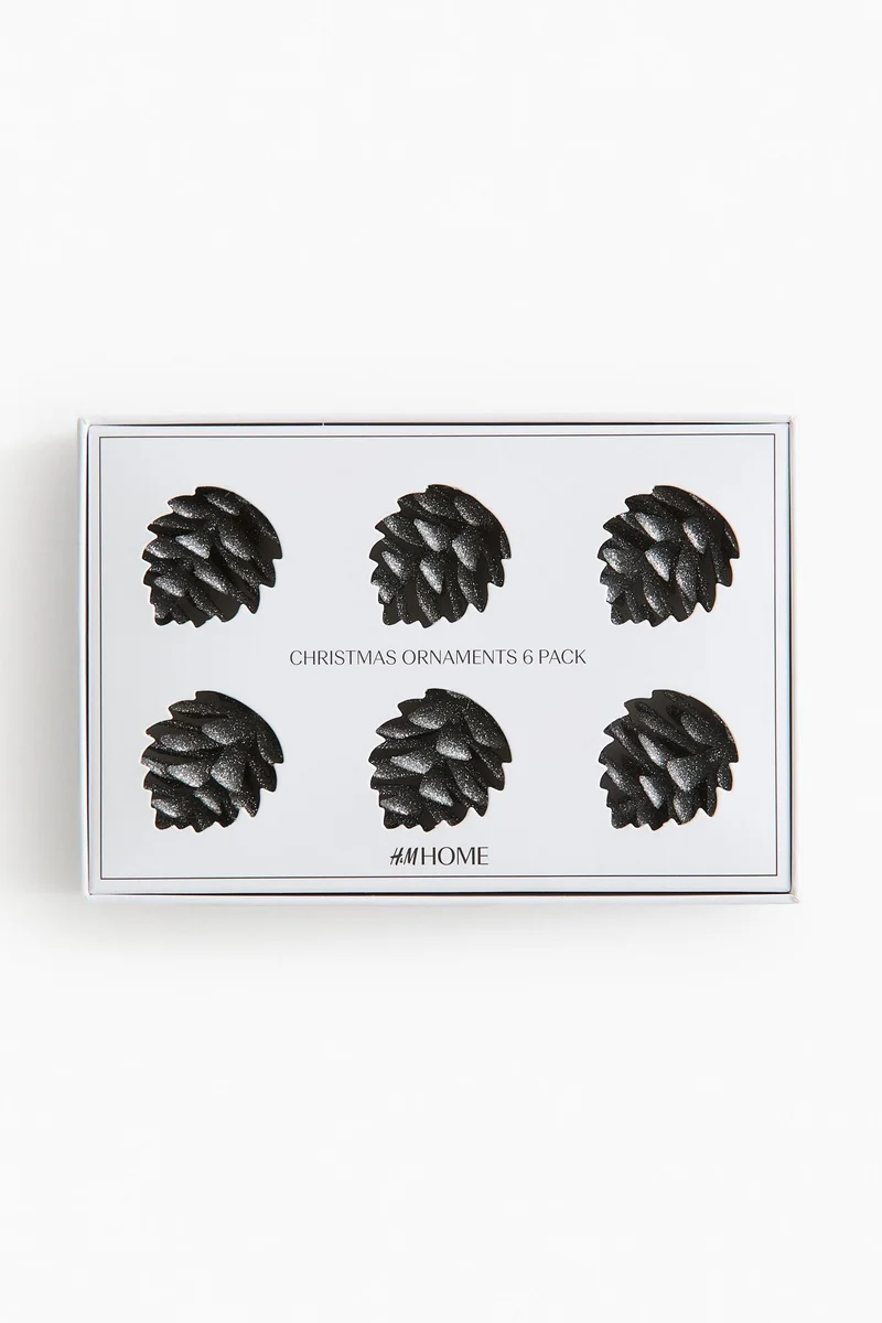 H&M 6-pack pine cone Christmas decorations