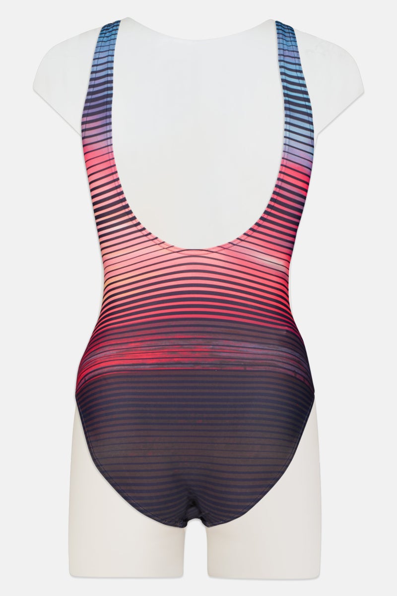 speedo Women Stripe One Piece Swimwear, Multicolor - Image 2