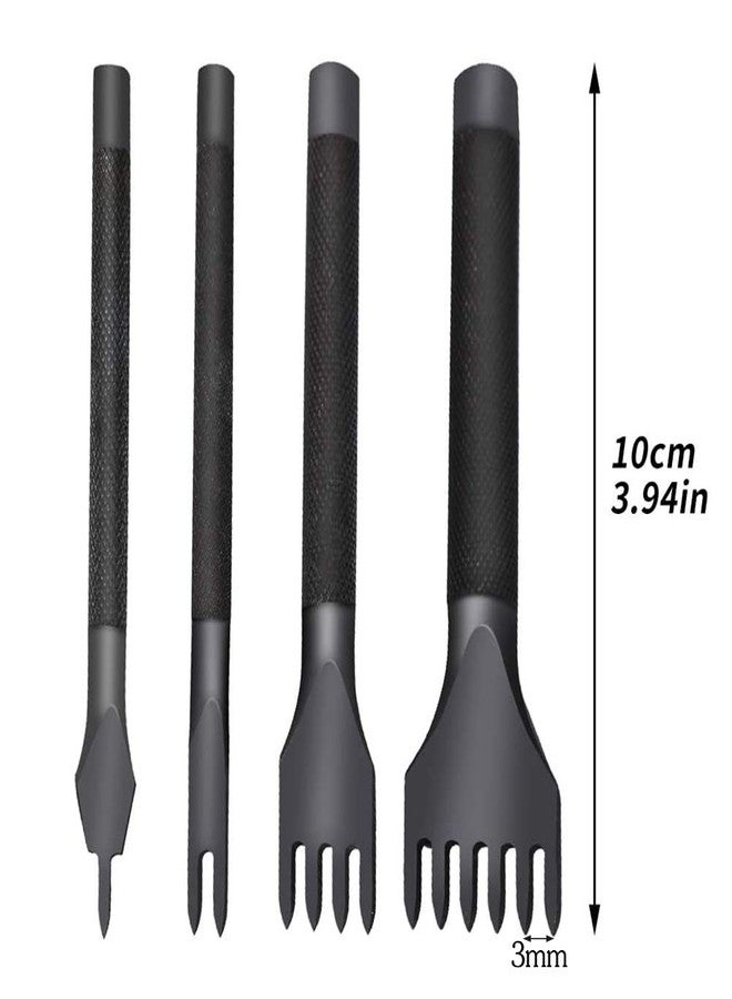 QMNNMA 4 Pcs Leather Stitching Punch Leather Craft Tool Hole Punches 1/2/4/6 Prong Punch Lacing Stitching Punch Tool for Craft(3mm) - Image 2