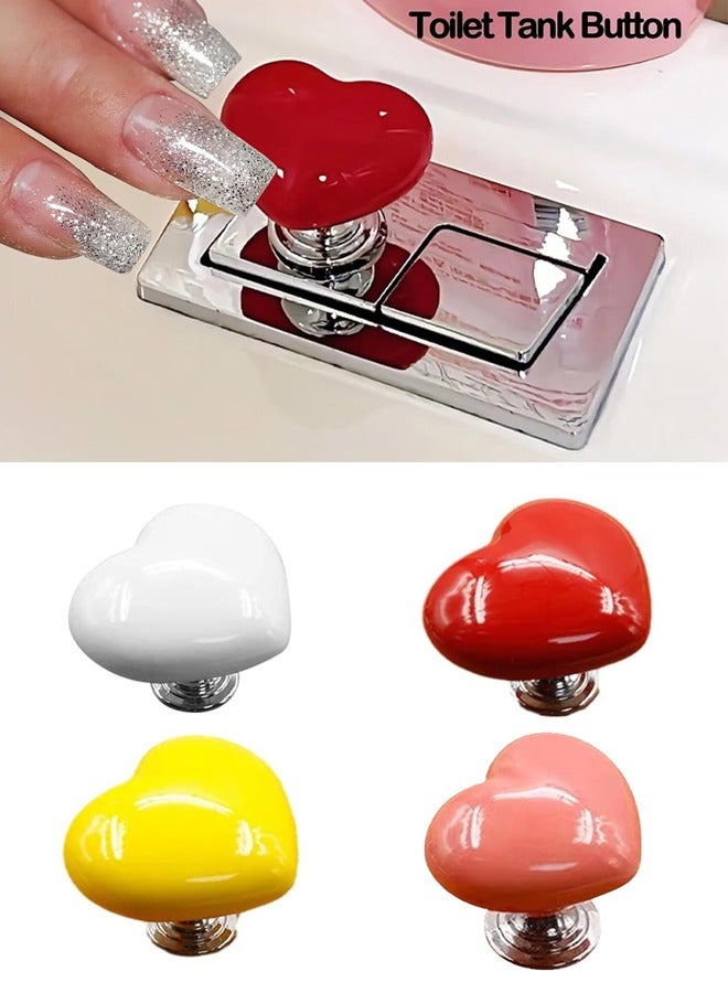 زر خزان المرحاض ، 4 قطع من زر ضغط المرحاض ، زر مساعد لخزان المرحاض ، مقبض زر المرحاض ، مقبض الماء العلوي ، أداة خزان المياه - Image 1