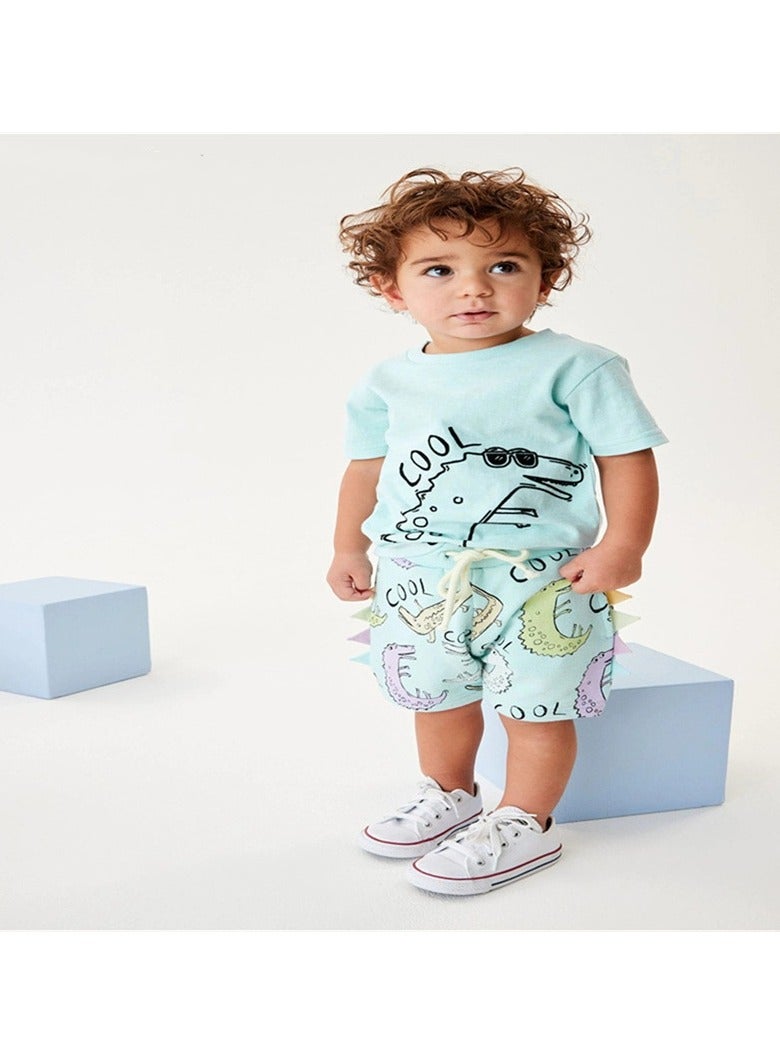 Boys Summer Short Sleeve Shorts Two-piece Set - Image 3
