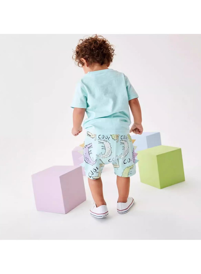 Boys Summer Short Sleeve Shorts Two-piece Set - Image 4