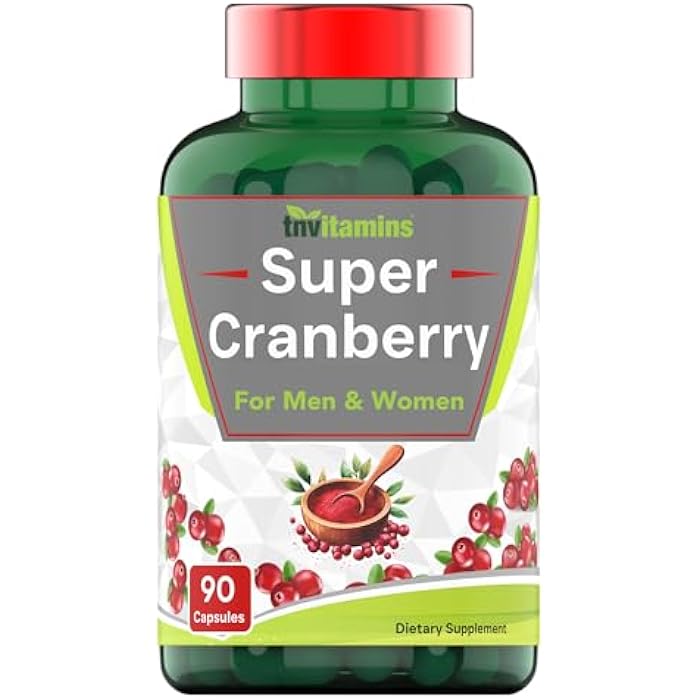 tnvitamins Cranberry Pills for Women & Men - 90 Capsules | Supports Urinary Tract Health* | Cranberry Concentrate Supplement | Bladder & Kidney Support* | Supports Women's Health* | Antioxidants - Image 1