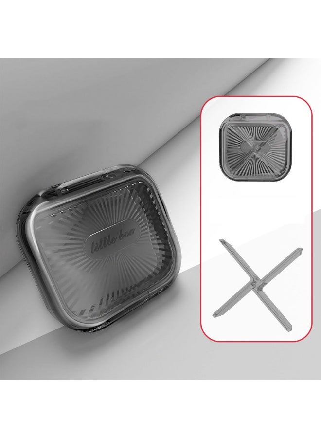 Portable Retainer Case Square Oral Aligner Holder Dustproof Dental Braces Storage 75 x 72 x 22mm
