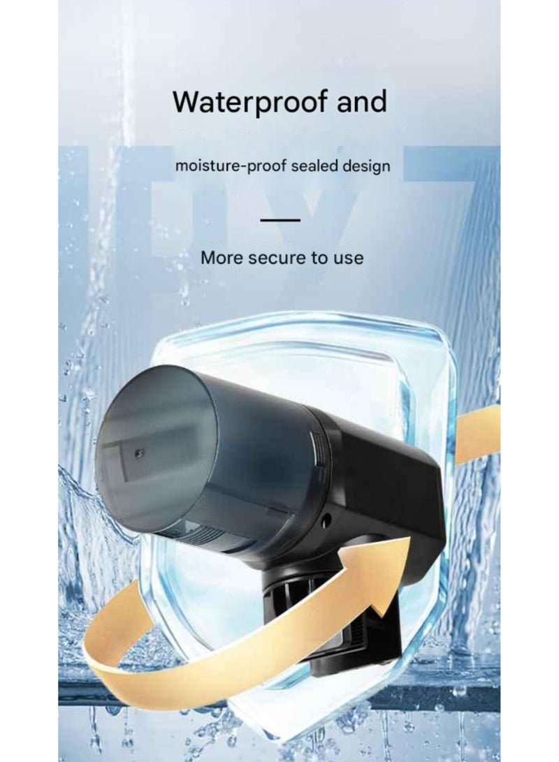 ELIKLIV 200ML Automatic Fish Feeder | Black, Programmable, Moisture-Proof, Dual Installation | Aquarium Smart Feeding Solution  - Image 2