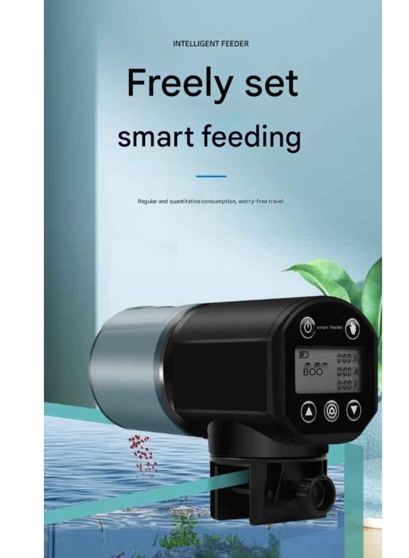 ELIKLIV 200ML Automatic Fish Feeder | Black, Programmable, Moisture-Proof, Dual Installation | Aquarium Smart Feeding Solution  - Image 3