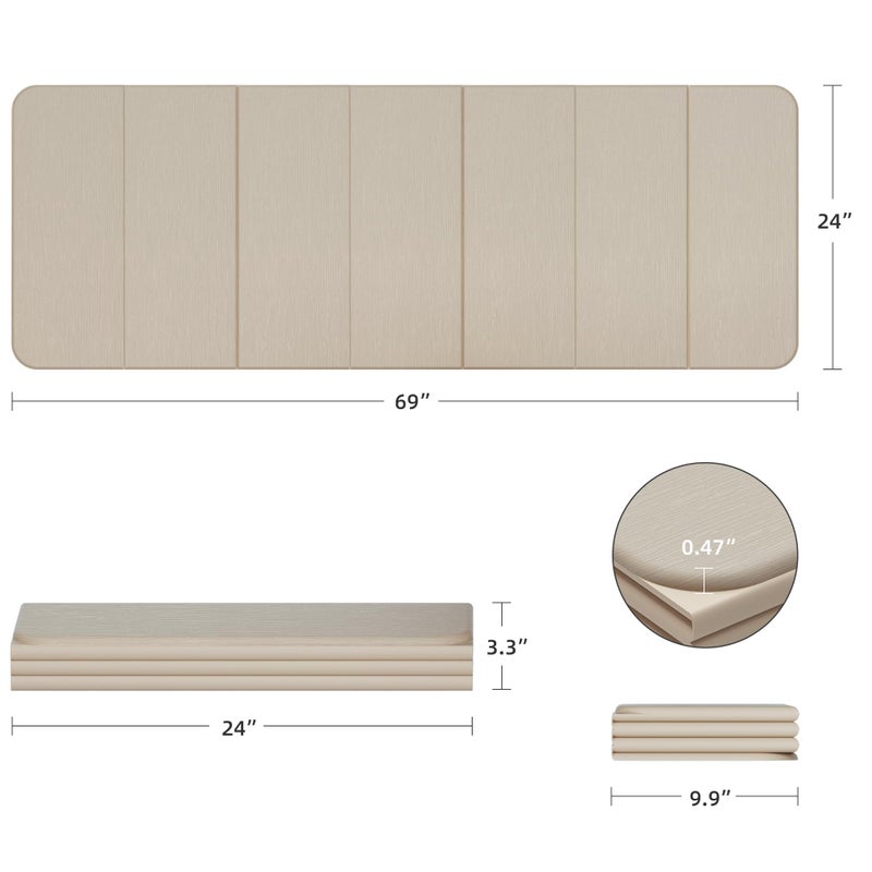 WEILA 1/2 Inch Extra Thick Yoga Mat Pilates Equipment, 69"x24" Odorless Workout Mats for Home Gym, Non-slip Exercise Mats for Women Men Home Workout, Foldable Yoga Mats for Travel Camping Sleeping(Cinnamon) - Image 2