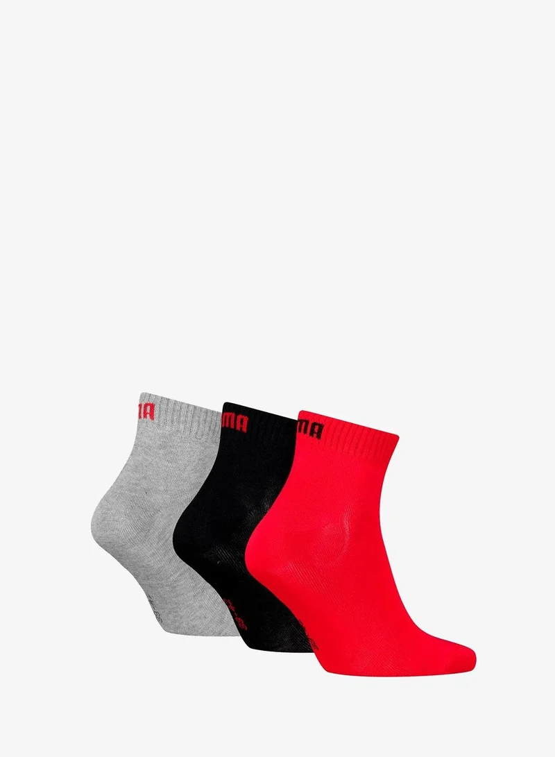 PUMA 3 Pack Plain Quarter Socks