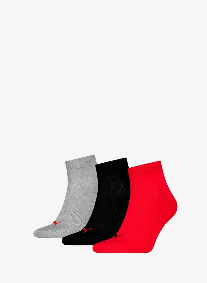 PUMA 3 Pack Plain Quarter Socks