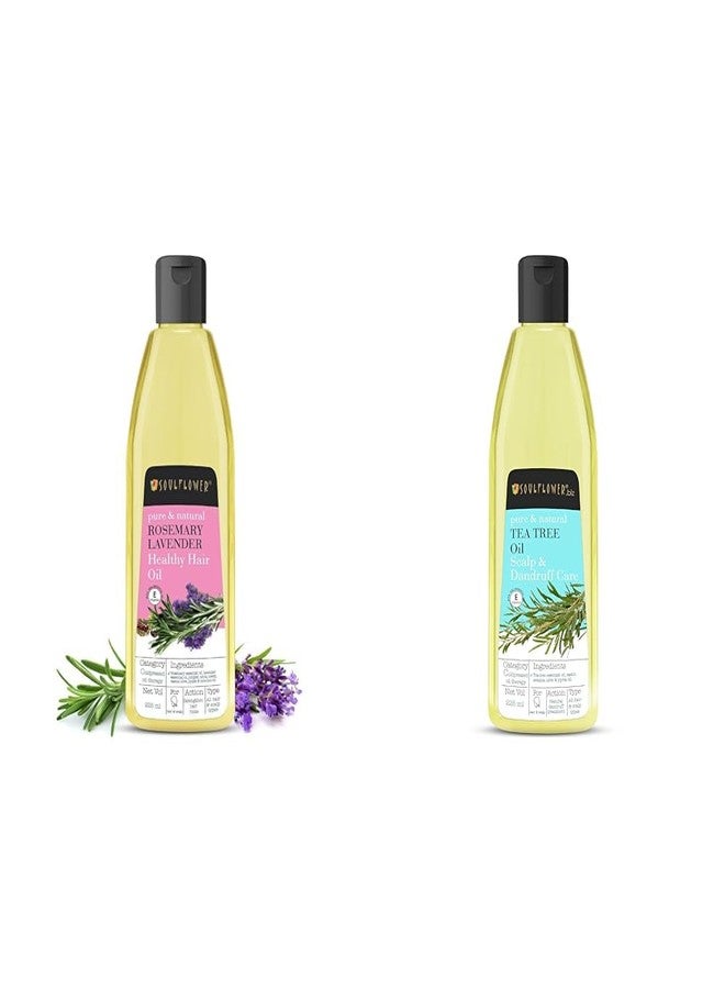 Soulflower Rosemary Lavender Hair Oil for Healthy Hair Tea Tree Hair Oil - Image 1