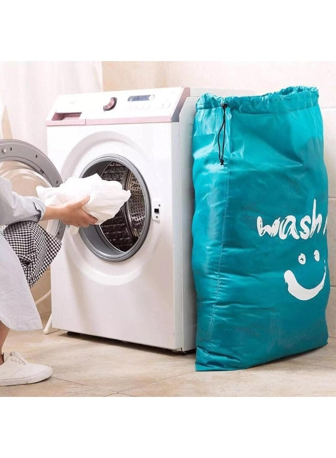 Rubik Wash Me Laundry Bag, 2 Pack Extra Large 100X69Cm Machine Washable Travel Dirty Clothes Storage Organizer Basket Drawstring Closure (Sky Blue)  - Image 5