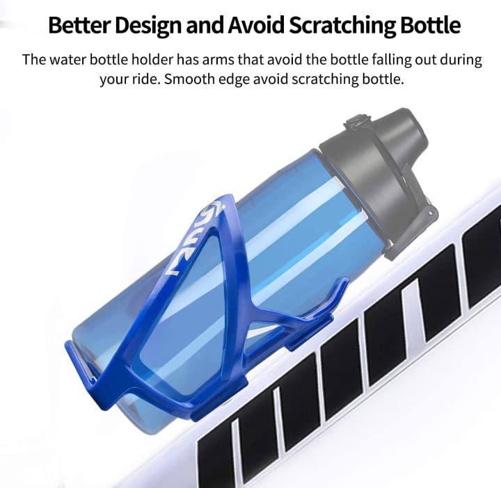 Suruid Bike Water Bottle Cage, Universal Drink Holder, Durable Ultralight Plastic Bottle Holder for Cycling, 2 Pack - Blue - Image 3